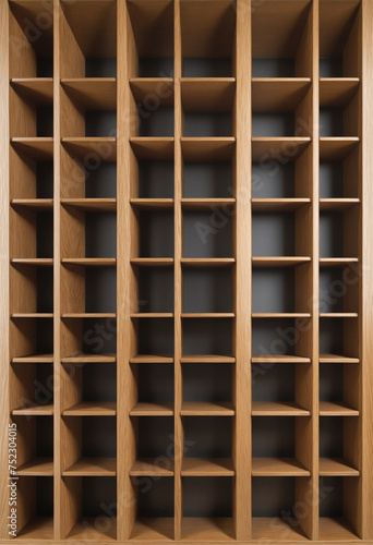 a tall wooden wine rack isolated on a transparent background