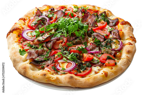 Pissaladiere Pizza on a Transparent Background