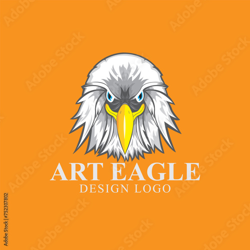 Logo burung elang hadap depan terlihat sangat tegas  photo
