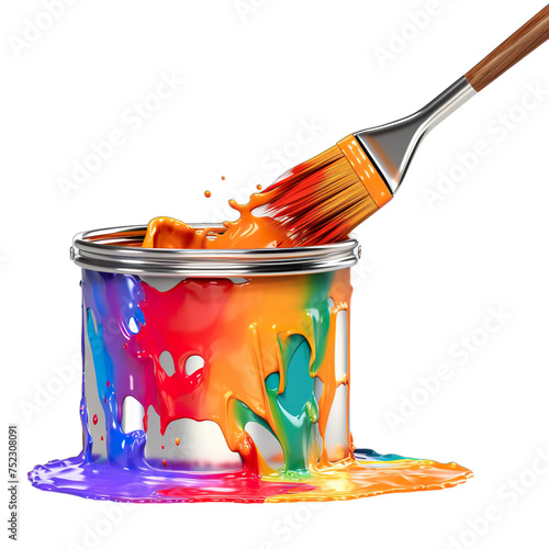 Fototapeta Naklejka Na Ścianę i Meble -  paint can and brush