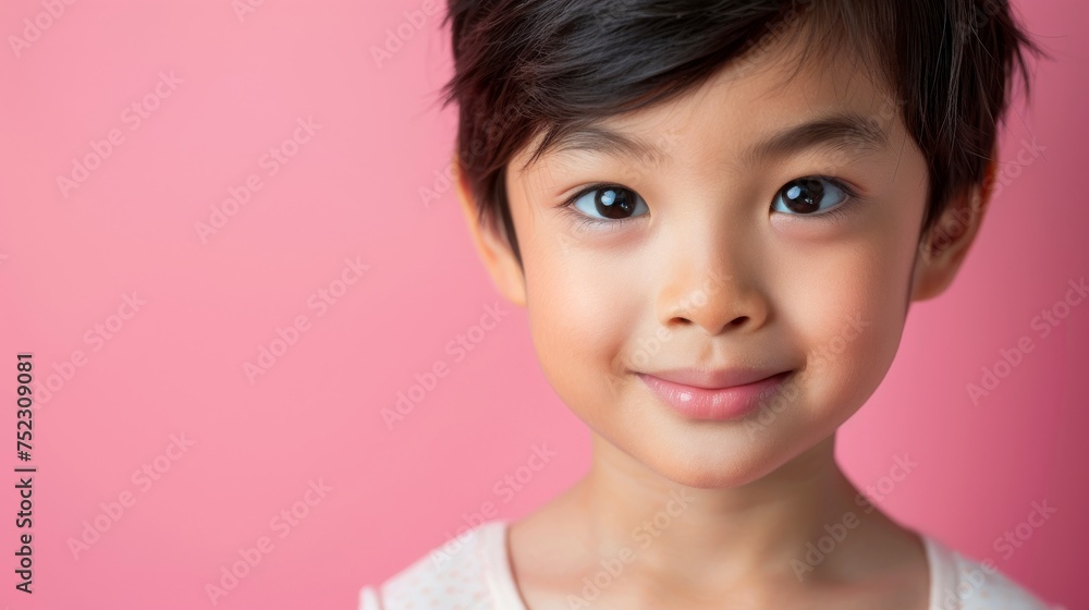 Close-up, Portrait of fashionable child model with fantasy makeup for cosmetics advertising Close-up, Portrait of fashionable child model with fantasy makeup for cosmetics advertising