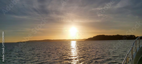 Sunset over the sea in Scandinavia