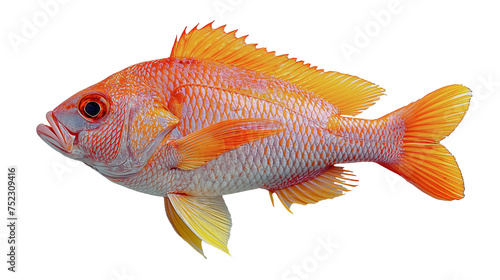 A red snapper is centered on a white background. Image generated by AI