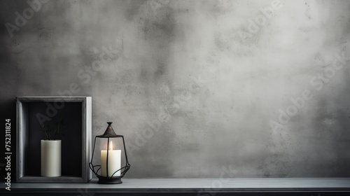 Dark grey elegance grunge shabby wall structure and canvas texture abstract background banner