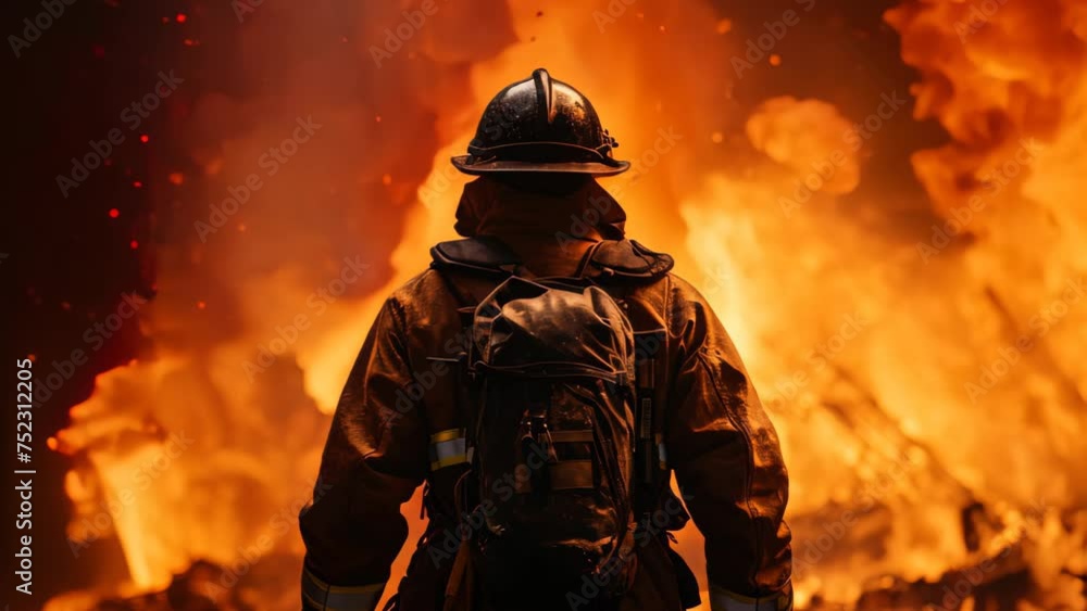 Fire fighter working at dangerous area abstract background. Generative ai. Fire fighter working at dangerous area abstract background. Generative ai.