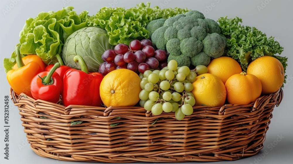 basket with a variety of vegetables and fruits