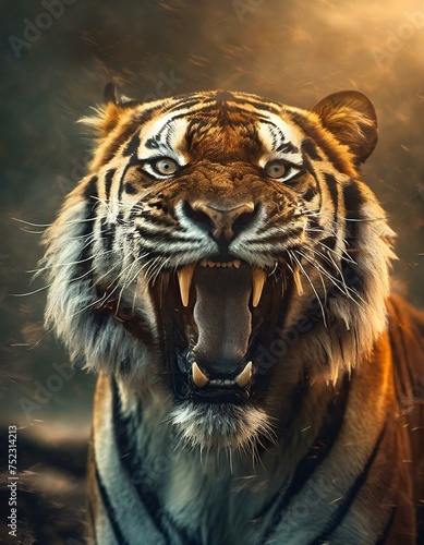 Epic Close-Up Encounter  Witness the Raw Power of a Roaring Tiger