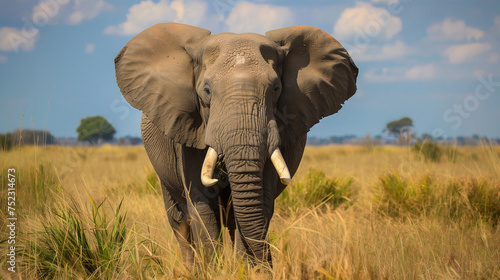 Realistic elephant in the savanna © Laura