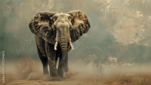 Painting of a calm elephant