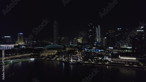 Wallpaper Mural Singapore night view cityscape drone video Torontodigital.ca