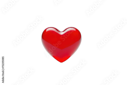 Single red heart symbol  high-resolution stock photo  isolated on pure white background  emphasizes simplicity and clear focus  ideal for icons or web graphics  high key lighting