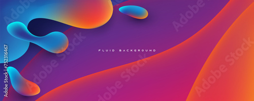 Abstract fluid background colorful liquid color design vector