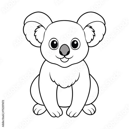 Koala illustration coloring page for kids