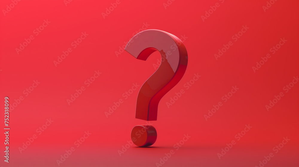 Glossy Red Question Mark on Red Background Glossy Red Question Mark on Red Background