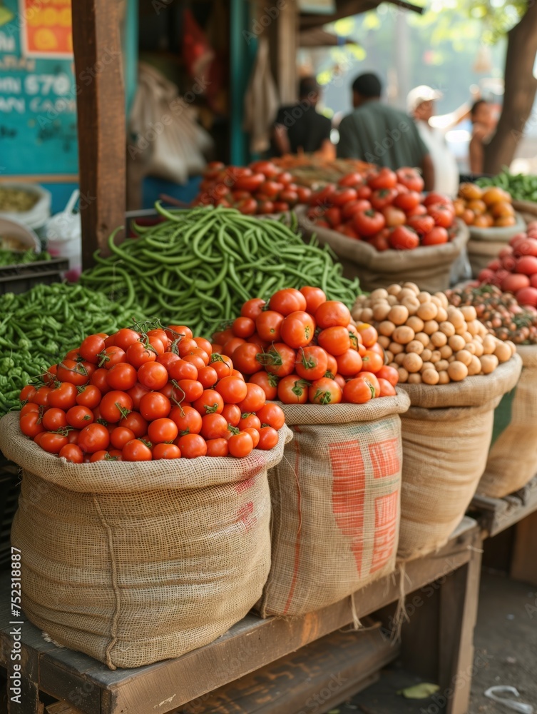 variety of vegetables in bags variety of vegetables in bags