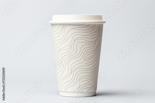 Set of realistic blank mock up paper cups Coffee to go, take out mug. Vector illustration isolated and can be used for white backgrounds. Generative AI. photo