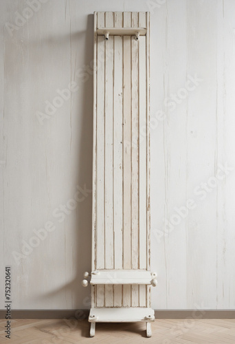 a distressed white coat rack isolated on a transparent background