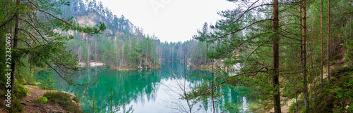 lake in the rock town in Adrspach, Czech Republic photo