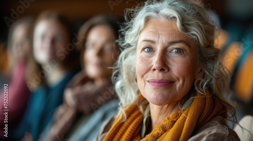 Woman attending a seminar on menopause awareness and health, highlighting the importance of community learning and support © Татьяна Креминская
