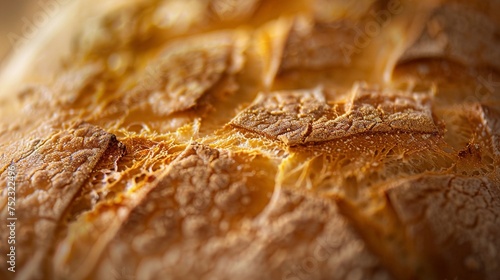 Close-up of simple artisanal bread texture