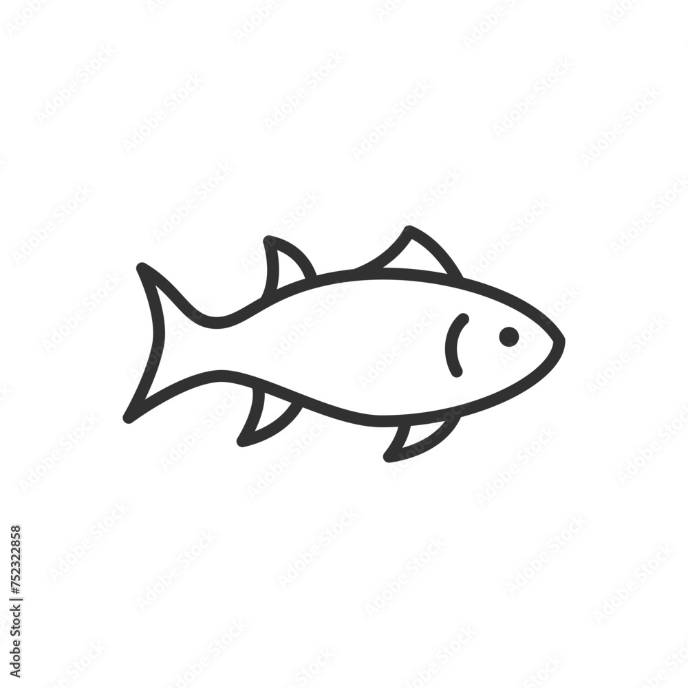 Trout Fish, linear icon. Line with editable stroke