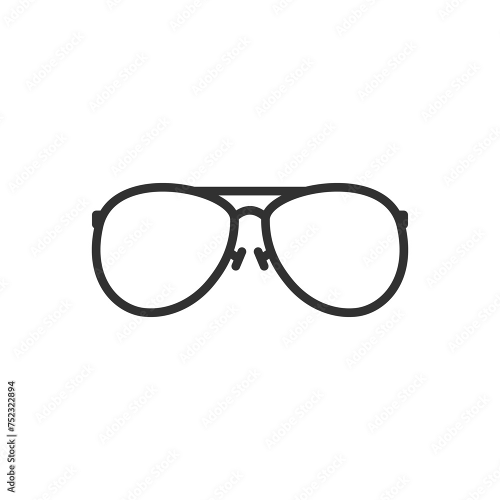Glasses, linear icon. Line with editable stroke Glasses, linear icon. Line with editable stroke