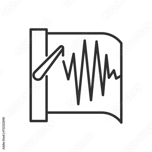 Earthquake sensor, linear icon. Line with editable stroke