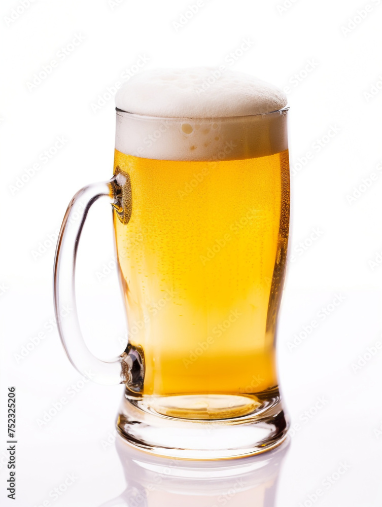 beer glass on isolated background, white background сreated with Generative Ai beer glass on isolated background, white background сreated with Generative Ai