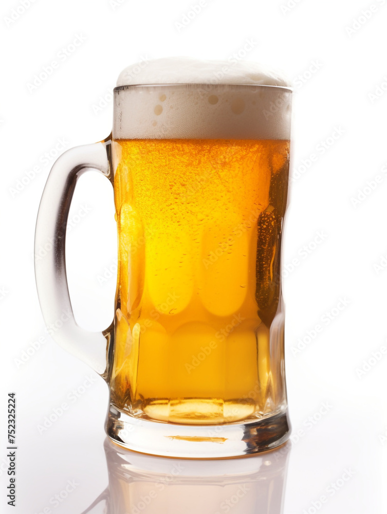 beer glass on isolated background, white background сreated with Generative Ai beer glass on isolated background, white background сreated with Generative Ai