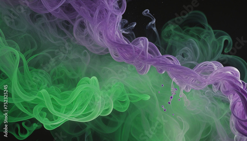 Purple and green toxic smoke background