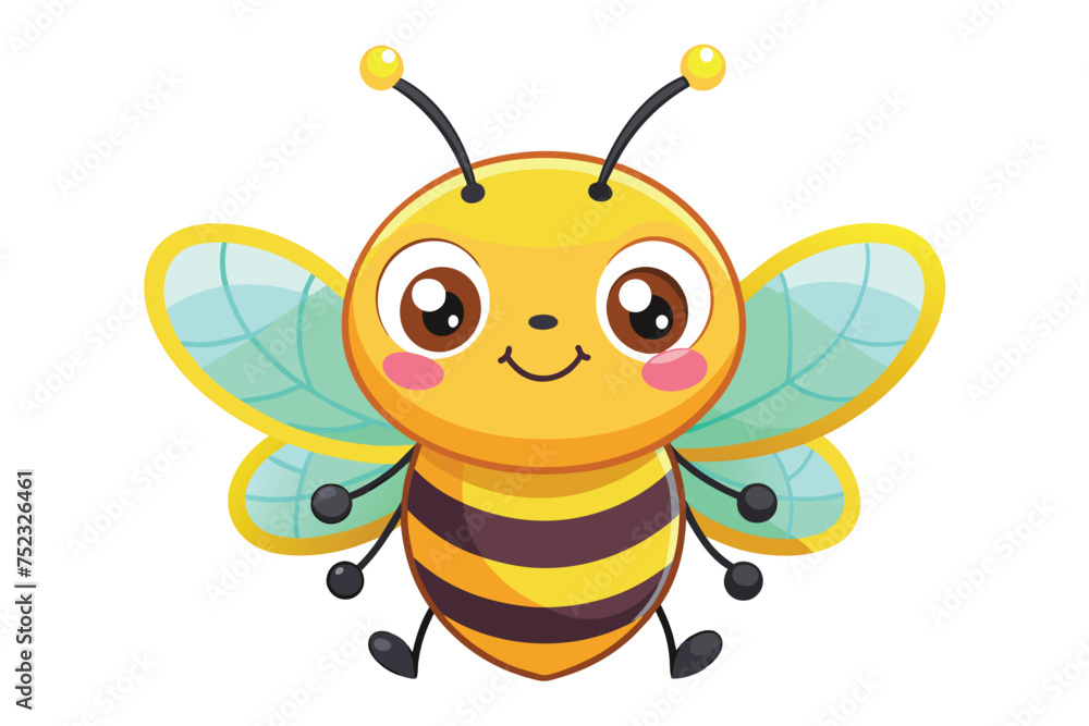 Cute Smiling Bee Vector Illustration Design Cute Smiling Bee Vector Illustration Design