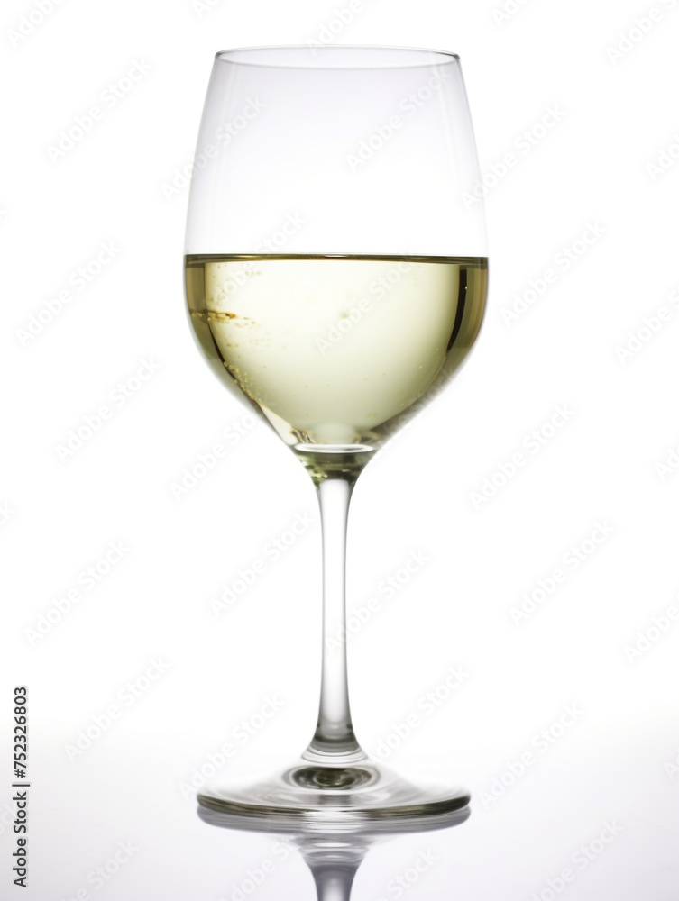 wine glass on isolated subject, white background сreated with Generative Ai