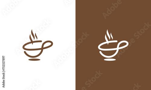Warm food or drink logo. With the design concept of a cup or bowl in the shape of the letter g. Suitable for logos of various hot foods, coffee shops or other hot drinks.