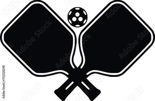 Vector Pickleball Paddles silhouette,Pickleball club and icons vector illustration, Pickleball Paddles flat vector icon, High quality vector