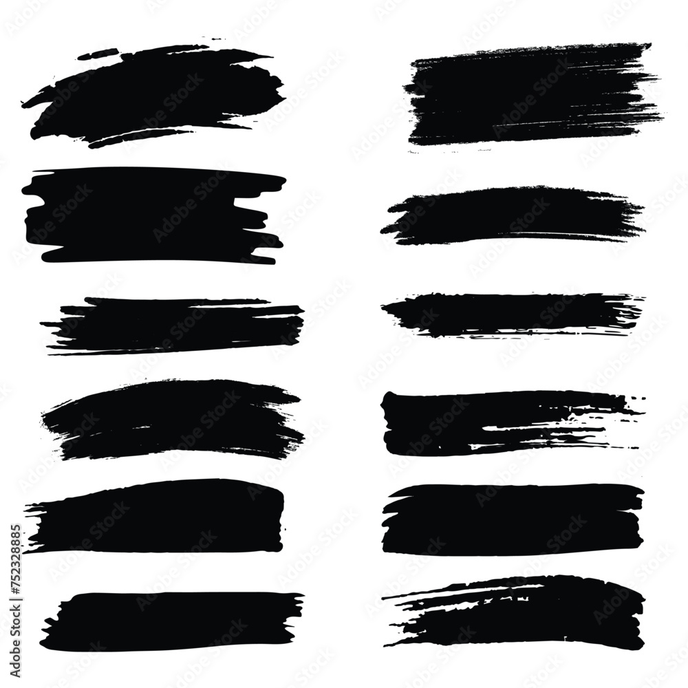 set of strokes | Big ink brush strokes set of strokes | Big ink brush strokes