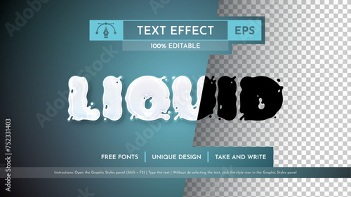 Liquid Milk Editable Text Effect, Graphic Style
