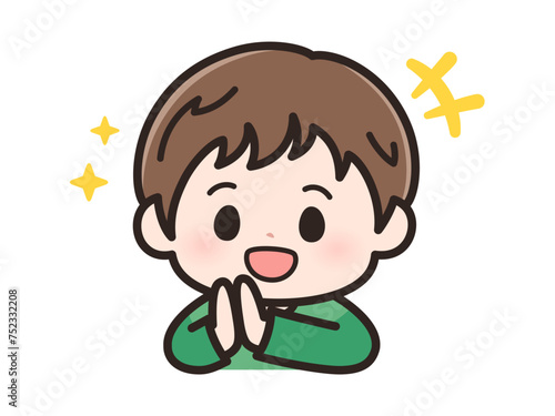 ありがとうの男の子の顔