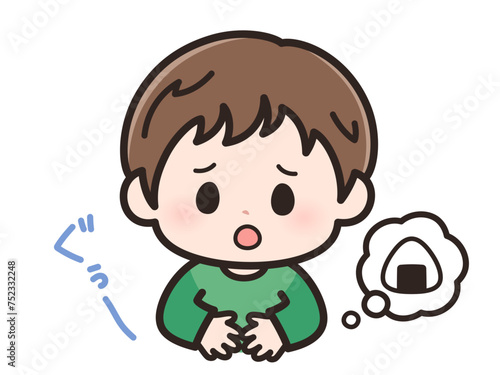 お腹が空いたの男の子の顔