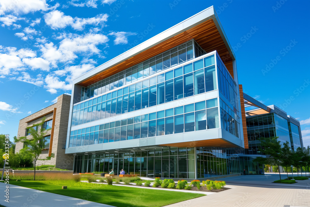 Obraz premium Modern office buildings view by bottom to top