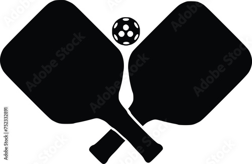 Vector Pickleball Paddles silhouette,Pickleball club and icons vector illustration, Pickleball Paddles flat vector icon, High quality vector