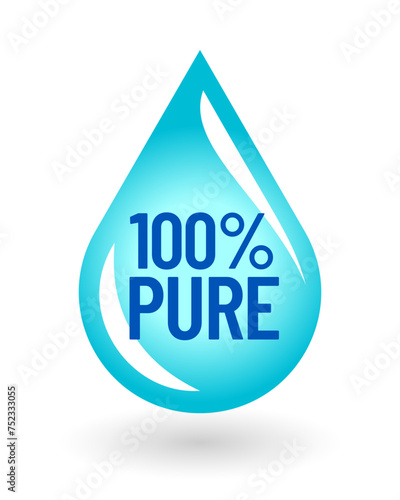 100 percent pure label sticker badge stamp icon, Isolated Transparent Background, 100% pure, vector illustration