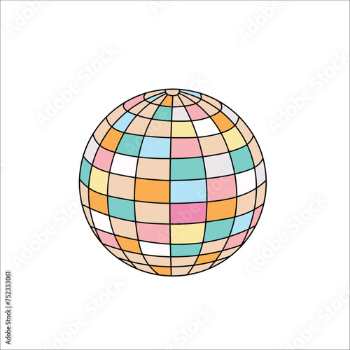 Colorful disco ball vector, disco ball clip art