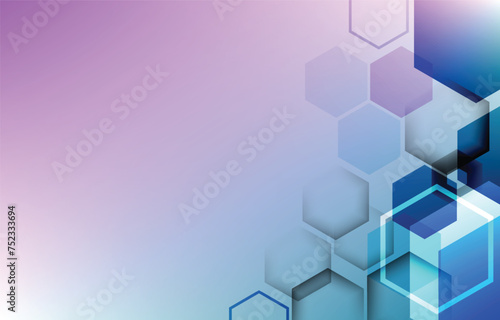 technology backgrounds with hive science hexagon unit vector abstract design. blue and purple digital light communication network. graphic for signal connection online and futuristic internet concept.