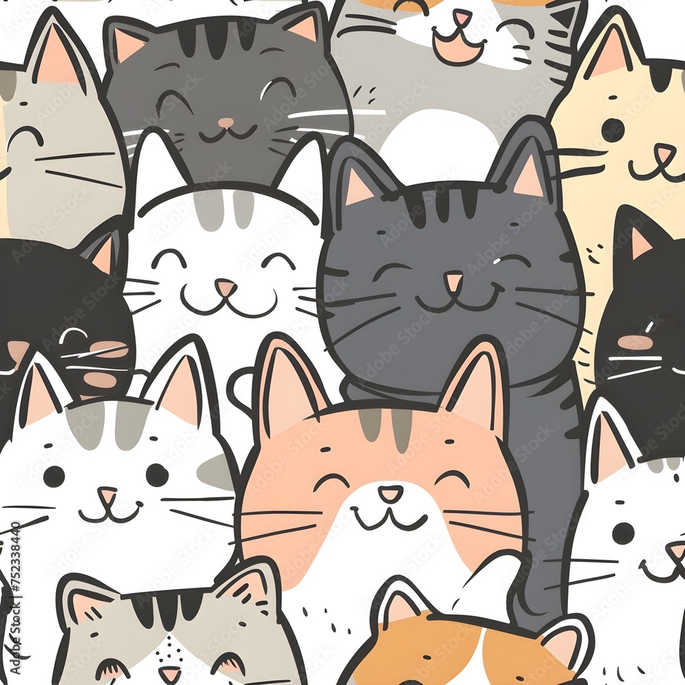 Seamless pattern with cats	