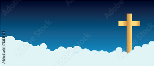 fondo con cielo y cruz cristiana