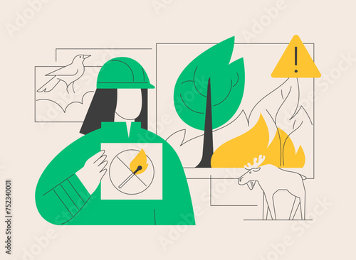Prevention of wildfire abstract concept vector illustration.