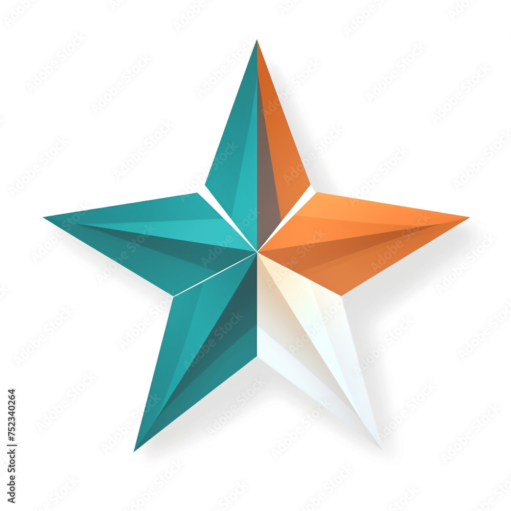 2D icon of a star, teal and orange aestethic, isolated subject, white background сreated with Generative Ai 2D icon of a star, teal and orange aestethic, isolated subject, white background сreated with Generative Ai