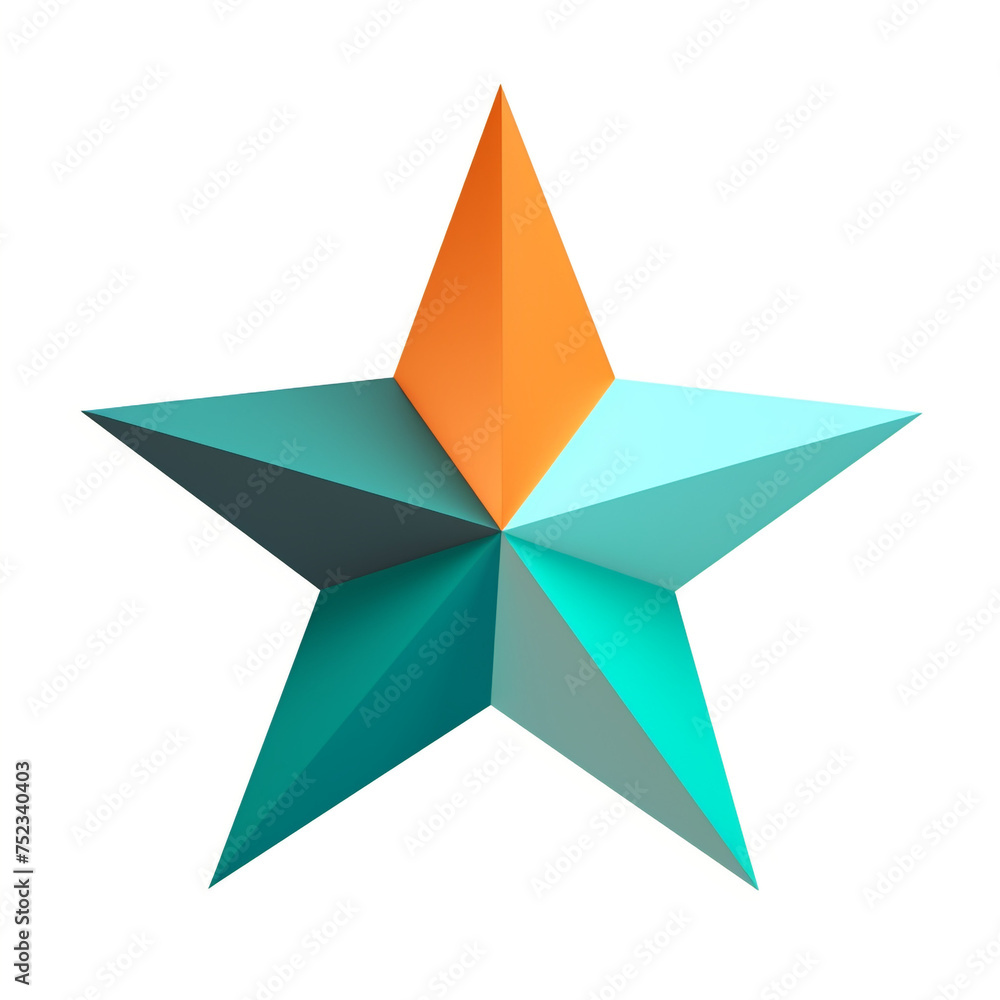 2D icon of a star, teal and orange aestethic, isolated subject, white background сreated with Generative Ai 2D icon of a star, teal and orange aestethic, isolated subject, white background сreated with Generative Ai