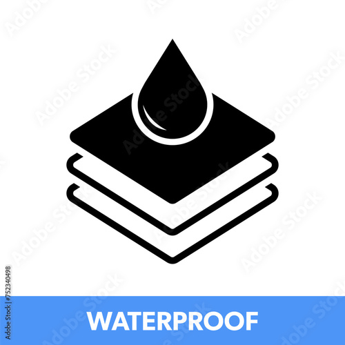 Water and Leak Proof - vector icon. Water and rain resistant sign.