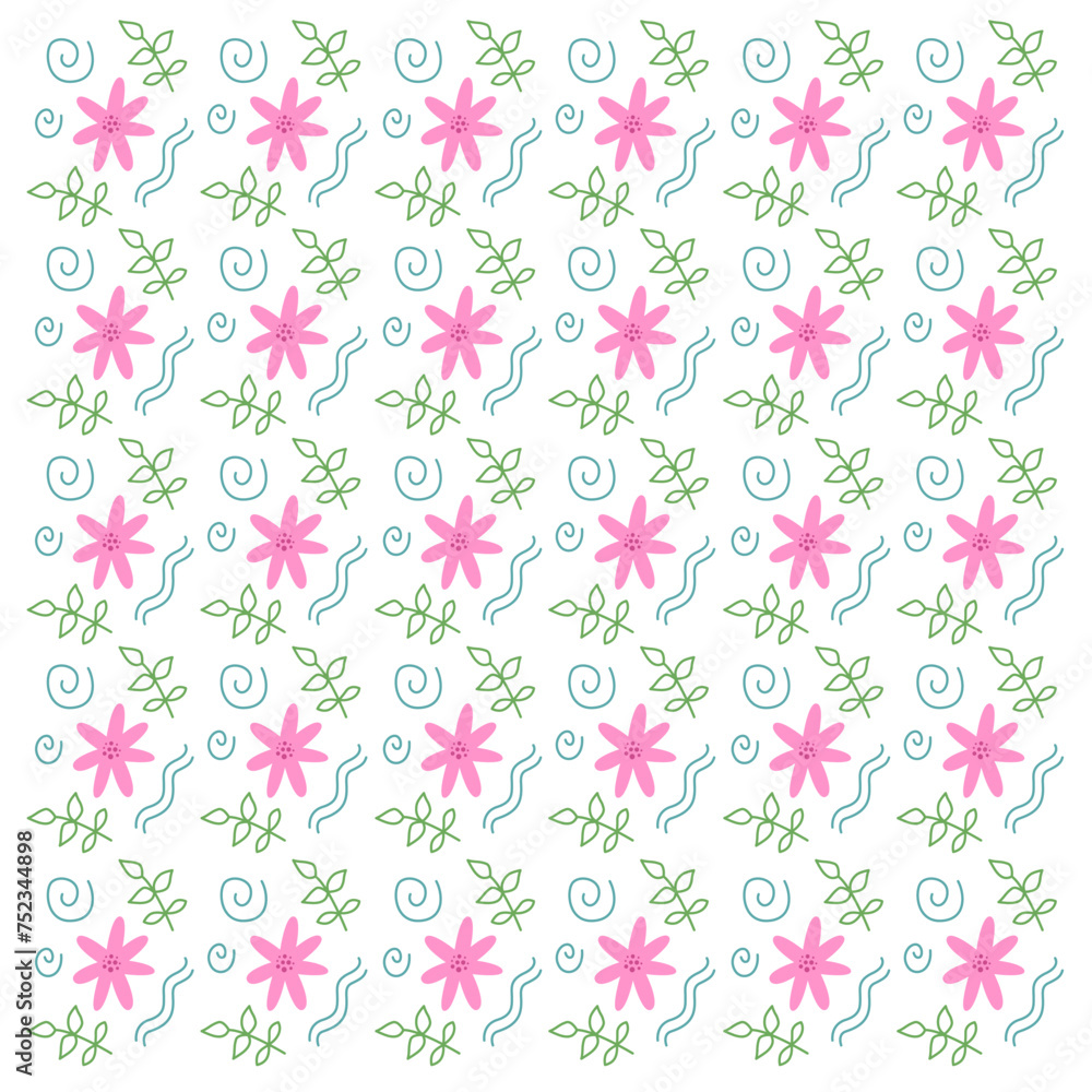 Spring Summer Natural Flowers Pattern Texture Background Vector